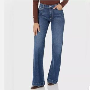 Paige Leenah 31/34 Slim Fit Wide Leg High Rise Jeans in VerdiGris